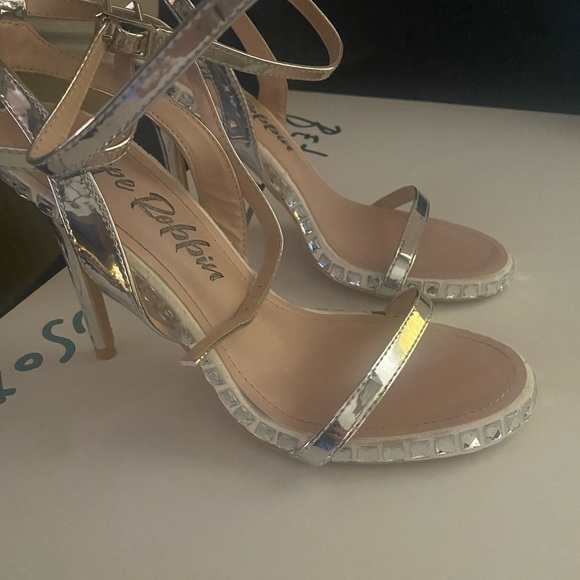 Silver Strappy Heels - Picture 1 of 1